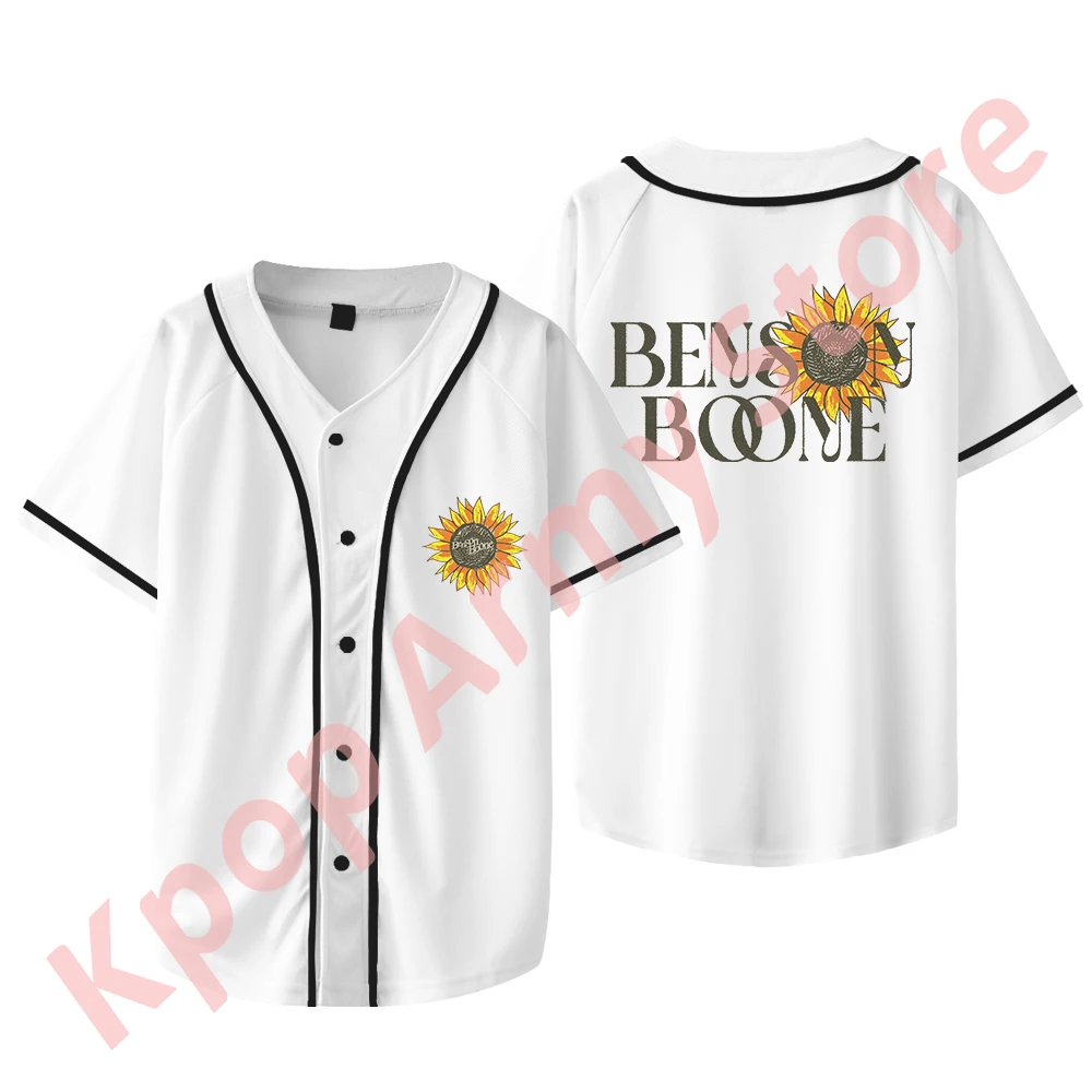 Benson Boone Sunflower Merch Baseball T-shirts Fireworks and Rollerblades Tour Jersey Unisex Fashion Short Sleeve