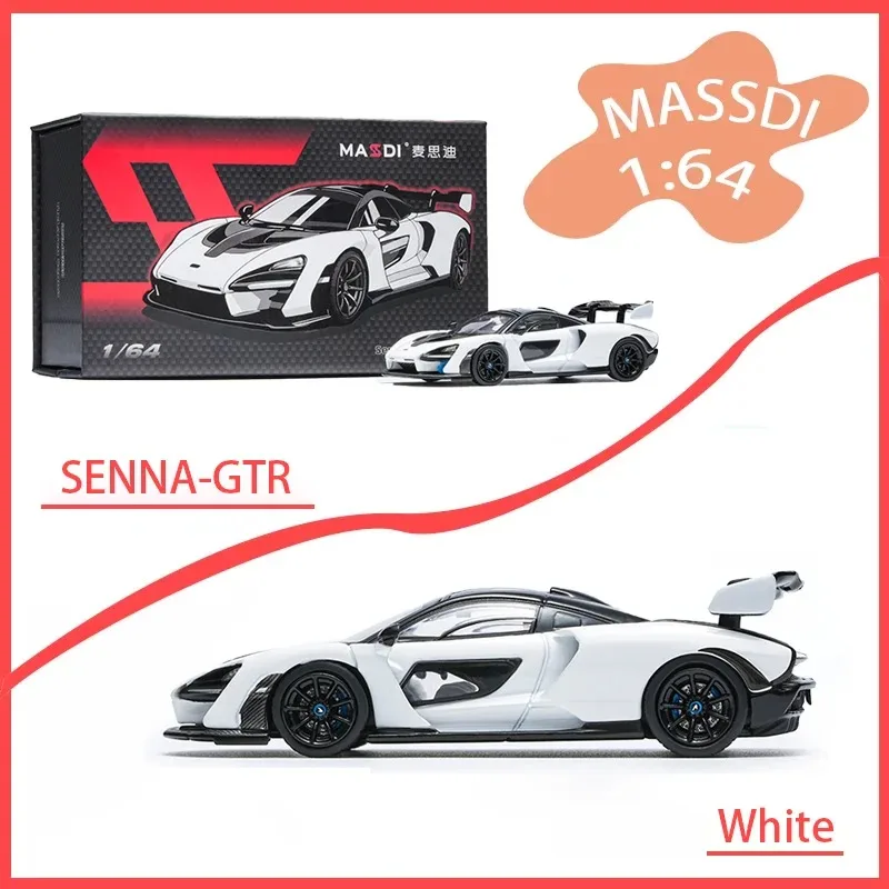 

Масштабная модель автомобиля Massdi 1:64 SENNA-GTR, белая, из сплава, для взрослых, классическая коллекция, украшение для витрины, подарок