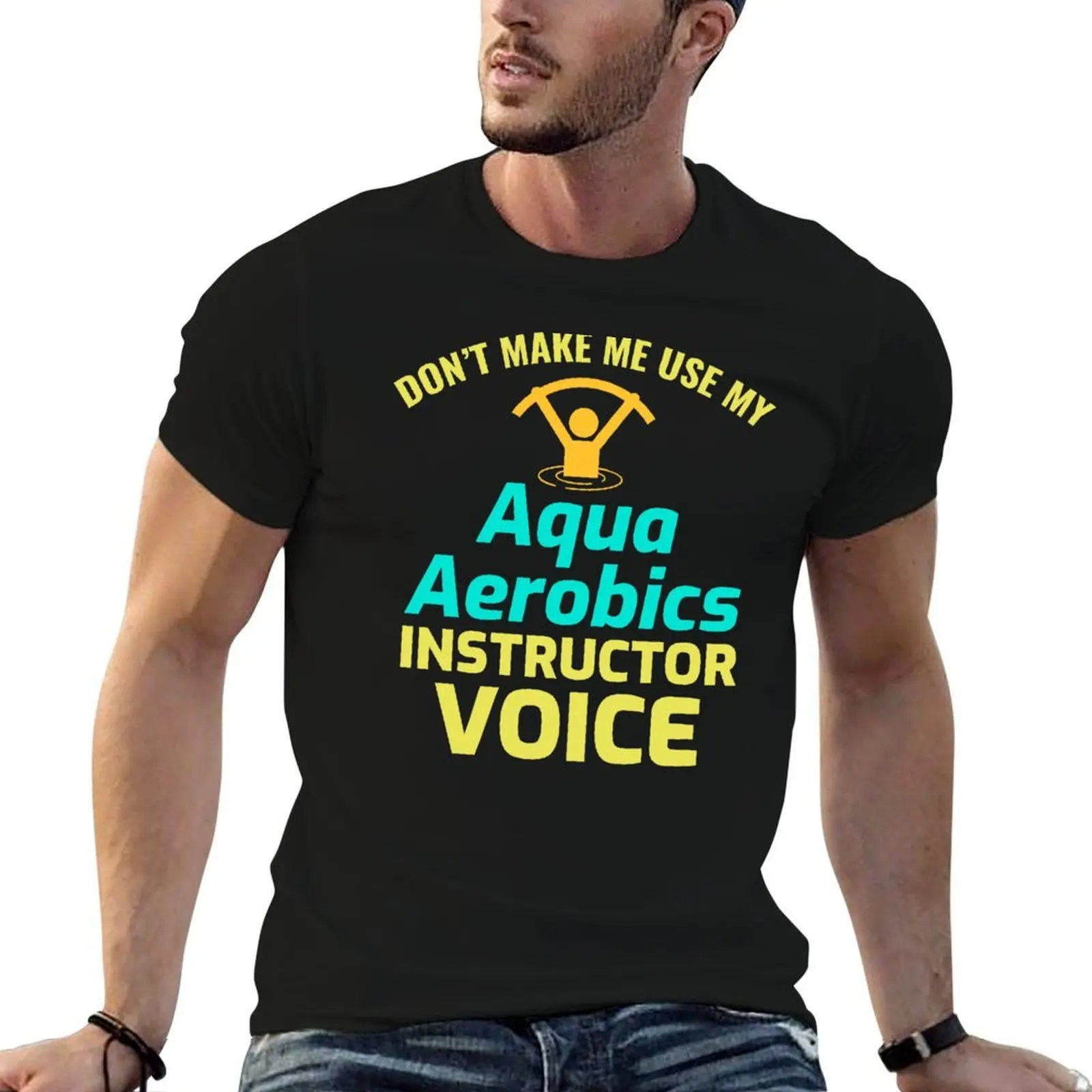 Water Aerobics Instructor Aquatic fitness Trainer T-Shirt man t shirts for men casual T-Shirt
