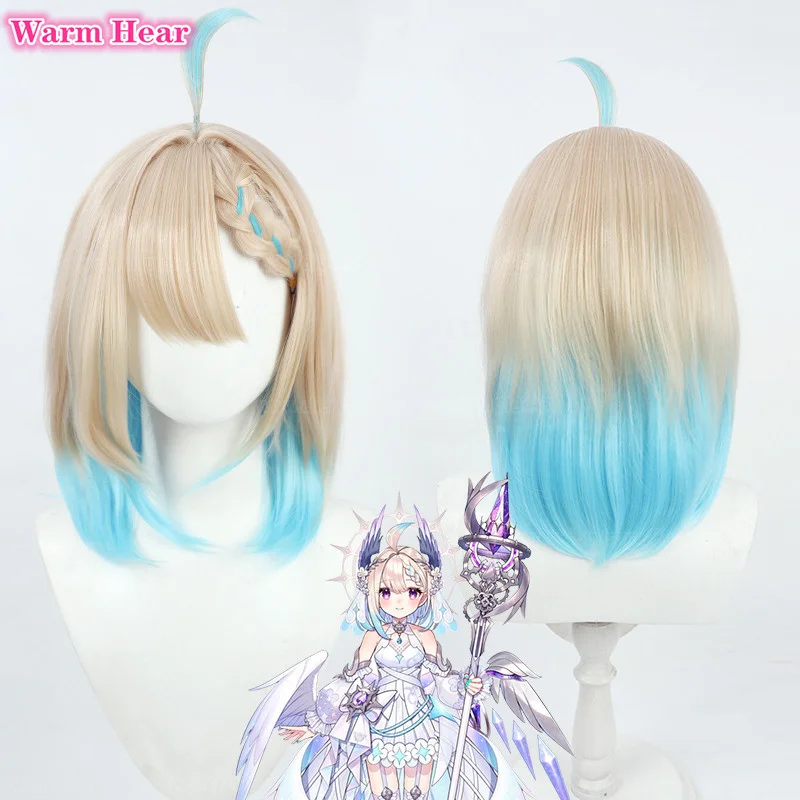 

Vtuber NIJISANJI Enna Alouette Cosplay Wig 40cm Two Color Gradient Short Wig Heat Resistant Hair Halloween Party Wigs + Wig Cap