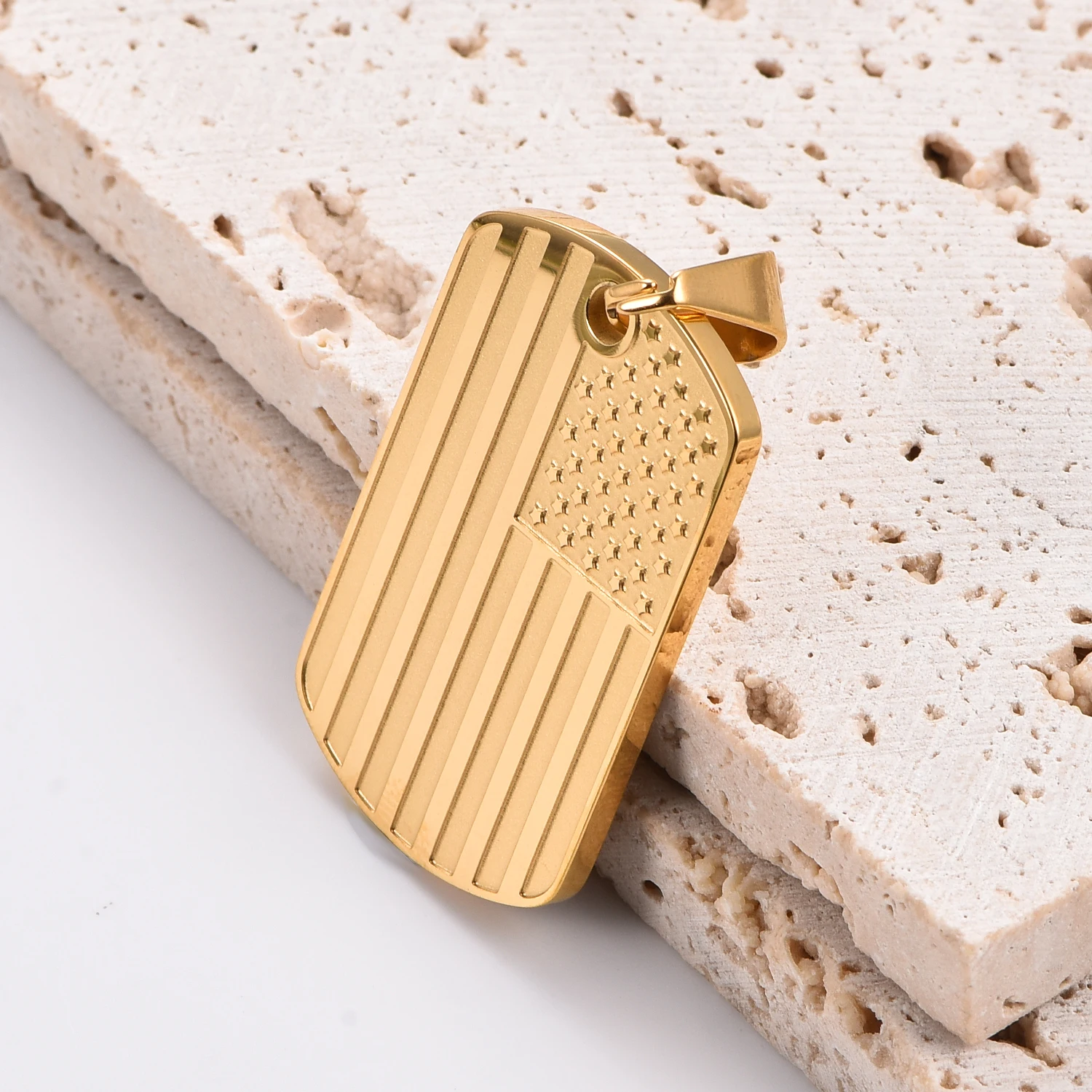 العلم الأمريكي نجمة Spangled راية الصليب الفولاذ المقاوم للصدأ العسكرية العلامة التجارية قلادة سترة سلسلة المعلقات مجوهرات الحفلات