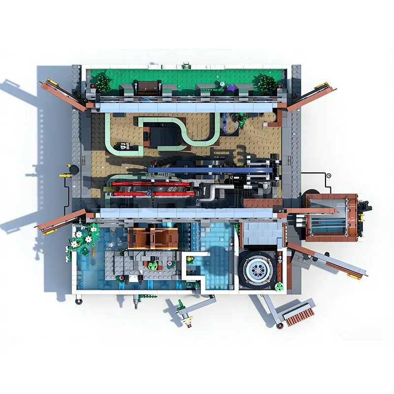 4011 ชิ้น ชุดตัวต่อเมือง City Street The PumpHouse MOC แบบประกอบเองได้ ของเล่นเสริมพัฒนาการยอดนิยม รุ่นง่ายๆ ประกอบเองได้ ของขวัญสำหรับเทศกาล