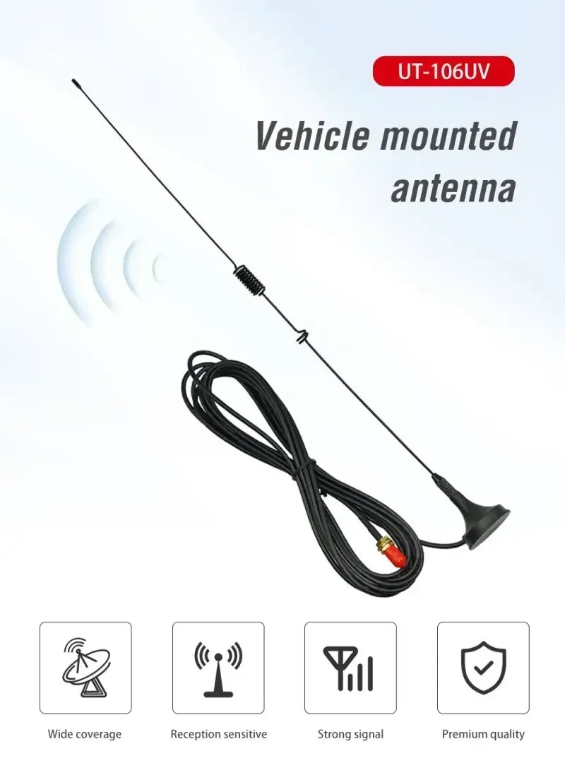 Antena radiowa dwupasmowa VHF UHF do radia krótkofalarskiego, walkie-talkie UV 5R, złącze SMA żeńskie, UT 106UV, złącze SMA męskie do anteny Baofeng SMA 136 174Mhz An — zdjęcie 4