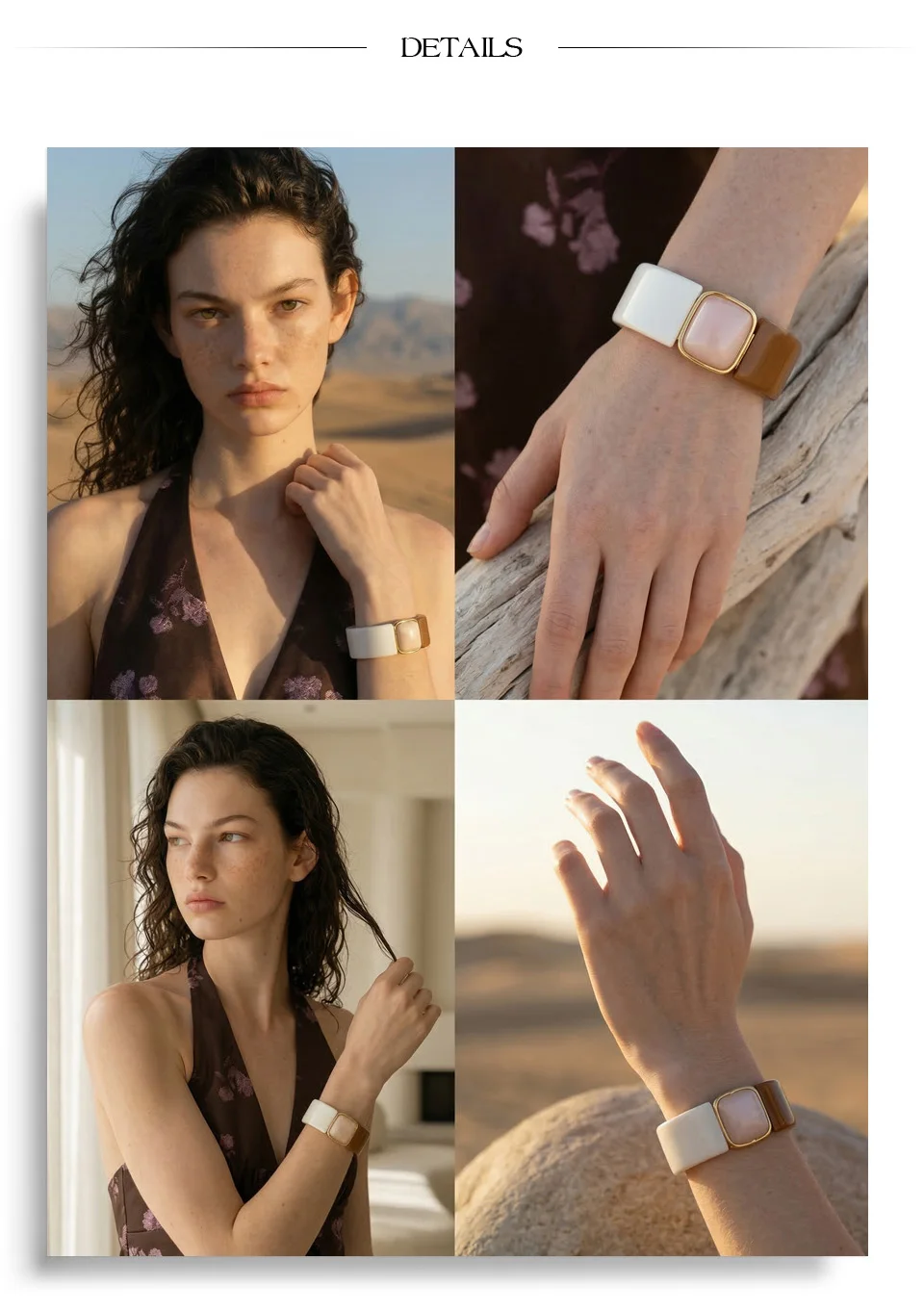 Yhpup 63mm Wasserdichtes Harz-Acryl Mode-Armband 2026 Helle Farbe Sommer Edelstahl Statement-Schmuck Accessoire – Detail 5