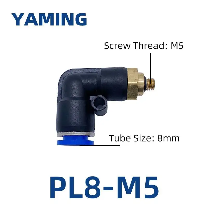 PL6-03 PL8-M5 PL10-02 PL12-04 Pneumatic Connector 90 Degree PL Trachea Elbow Air Fittings Hose Connectors Square Thread