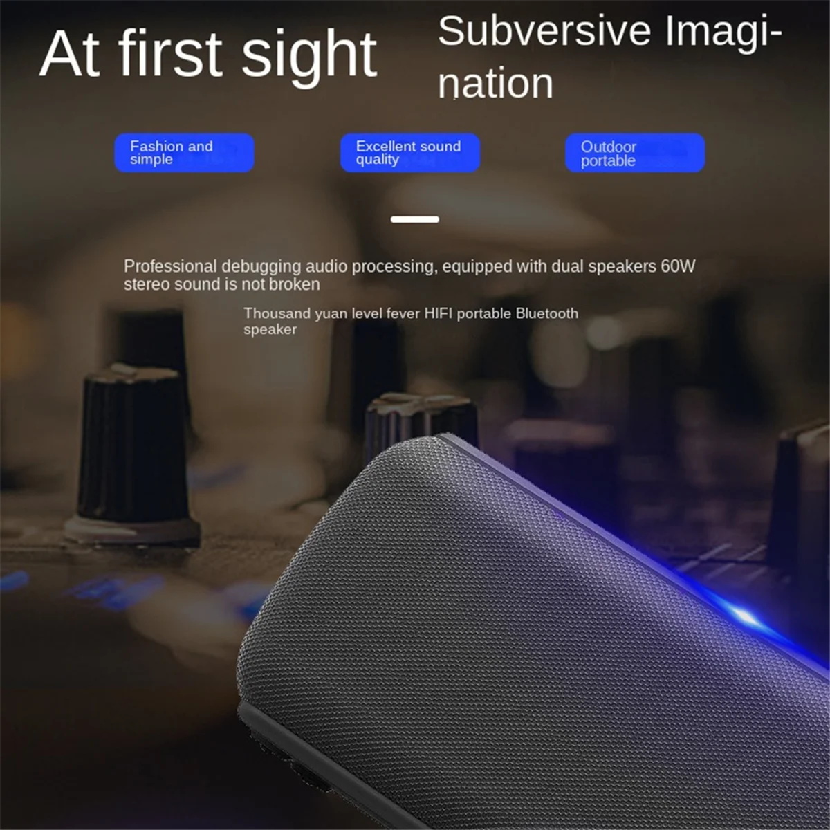 

Bluetooth Speaker 60W Bluetooth Speaker Wireless Portable Subwoofer Waterproof 6600mAh Powerful Bass