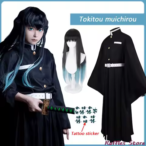 Anime Tokitou Muichirou Cosplay Costume KimonoCosplay Clothes Uniform Wig Halloween Carnival Men Costumes