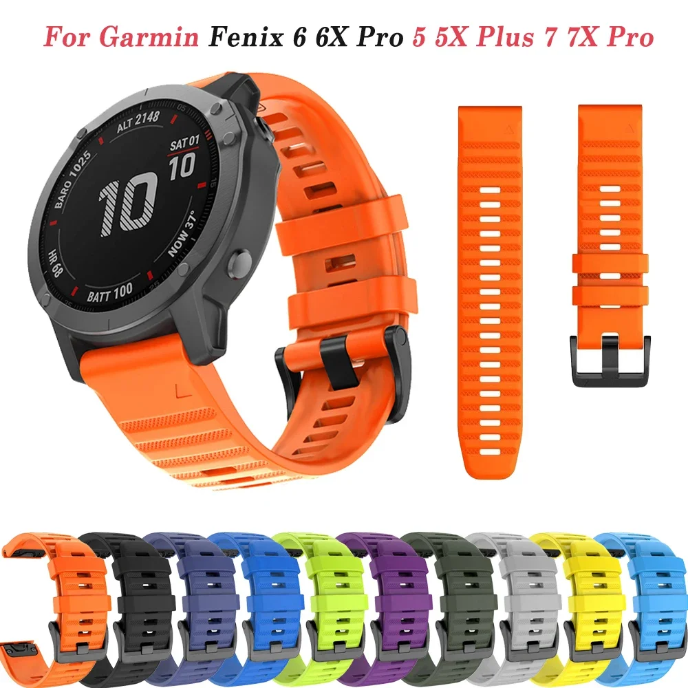 

20 22 26mm Silicone Smart Watchband Strap For Garmin Fenix 7S 7 7X 6X 6 6S Pro 5X 5 5S Plus 3HR Bracelet Quick Release Wirstband