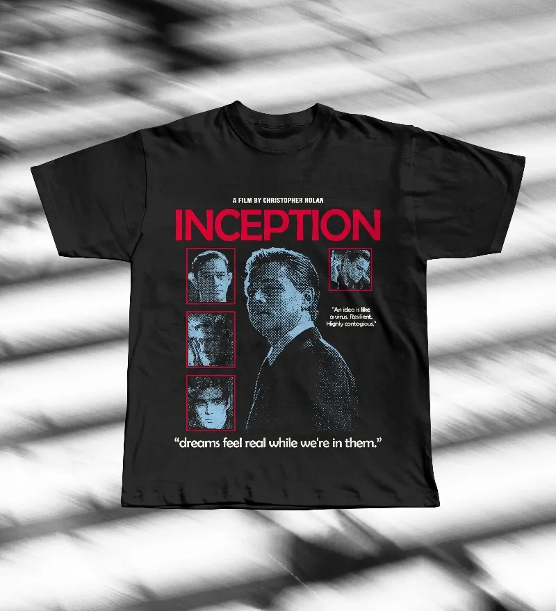 Inception Film T-Shirt, Christopher Nolan Sci-Fi Movie Tee, Dream Heist Cinema Four season popular unisex cotton T-shirt