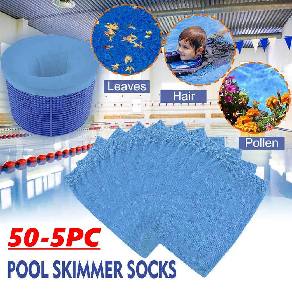 Calcetín de nailon para skimmer de piscina, protector de cesta, malla de filtro para skimmers, accesorio para piscinas.