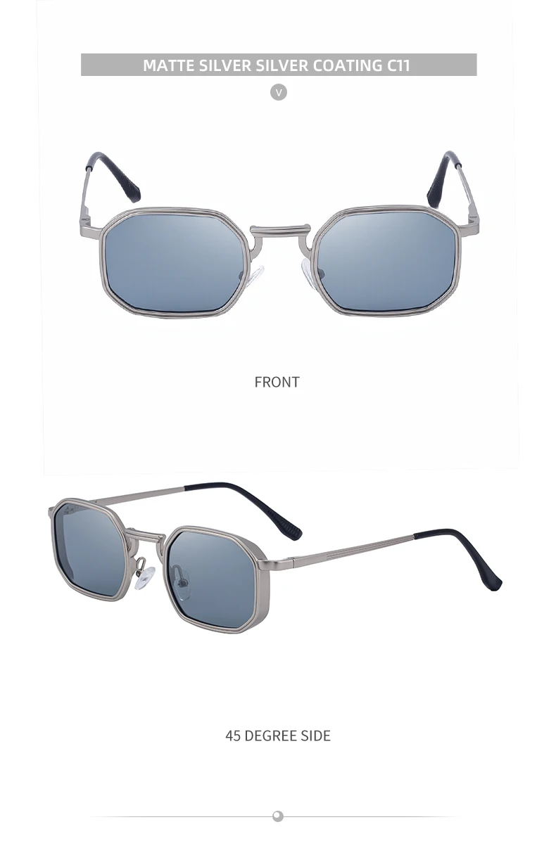 Steampunk Klassische Rechteckige Sonnenbrille für Herren 2026 Luxusmarke Punk Polygon Metallrahmen Sonnenbrillen für Männer Fahrbrillen Schutzbrille – Detail 25