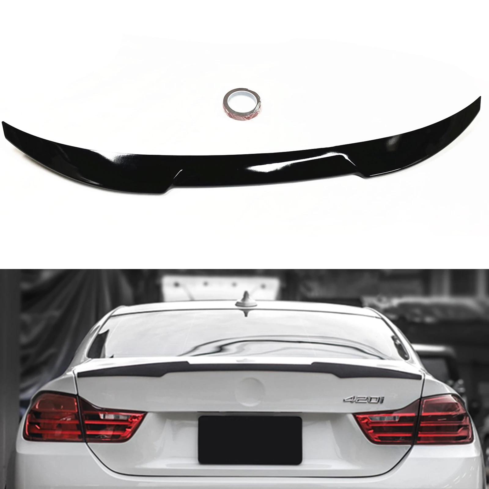 

M4 Style Rear Trunk Spoiler Wing For BMW F32 4 Series 428i 430i Coupe 2014-2020 2 Door Gloss Black Car Decklid Flap Splitter Lip