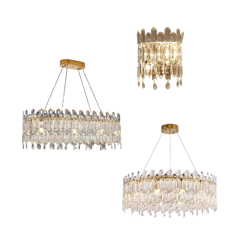 K9 Crystal Collection Gold Silver Dimmable LED Ceiling Chandelier Lighting Lustre Suspension Luminaire Lampen For Living Room