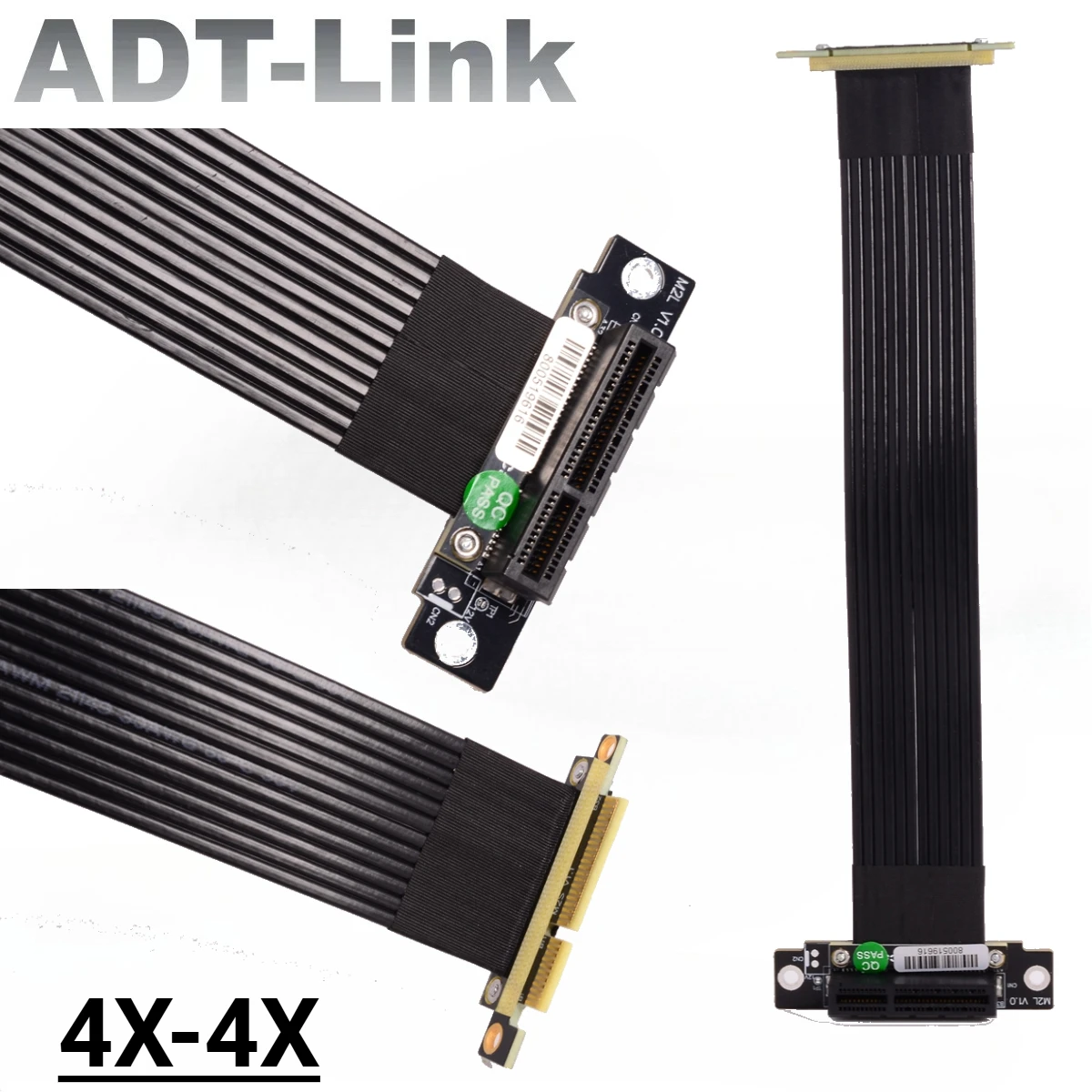 

ADT-Link PCIe 4.0 x4 to x4 Riser Cable Elbow 90 Degree x4 Graphics Card Extension For Network Card,Hard Disk,SSD USB Card Gen4.0