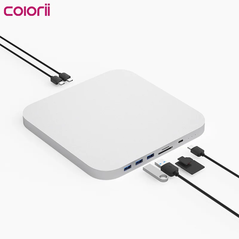 Hub for Mac mini M1/M2 with HDD Enclosure 2.5 SATA NVME M.2 SSD HDD Case to USB C Gen 2 SD/TF docking station