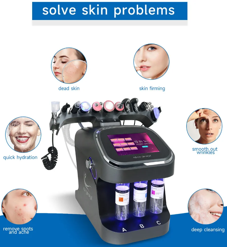 Hydra Dermabrasion Black Pearl 10 in 1 Skin Management Oxygen Jet Aqua Peeling Machine Glow & Renew Your Skin Instantly