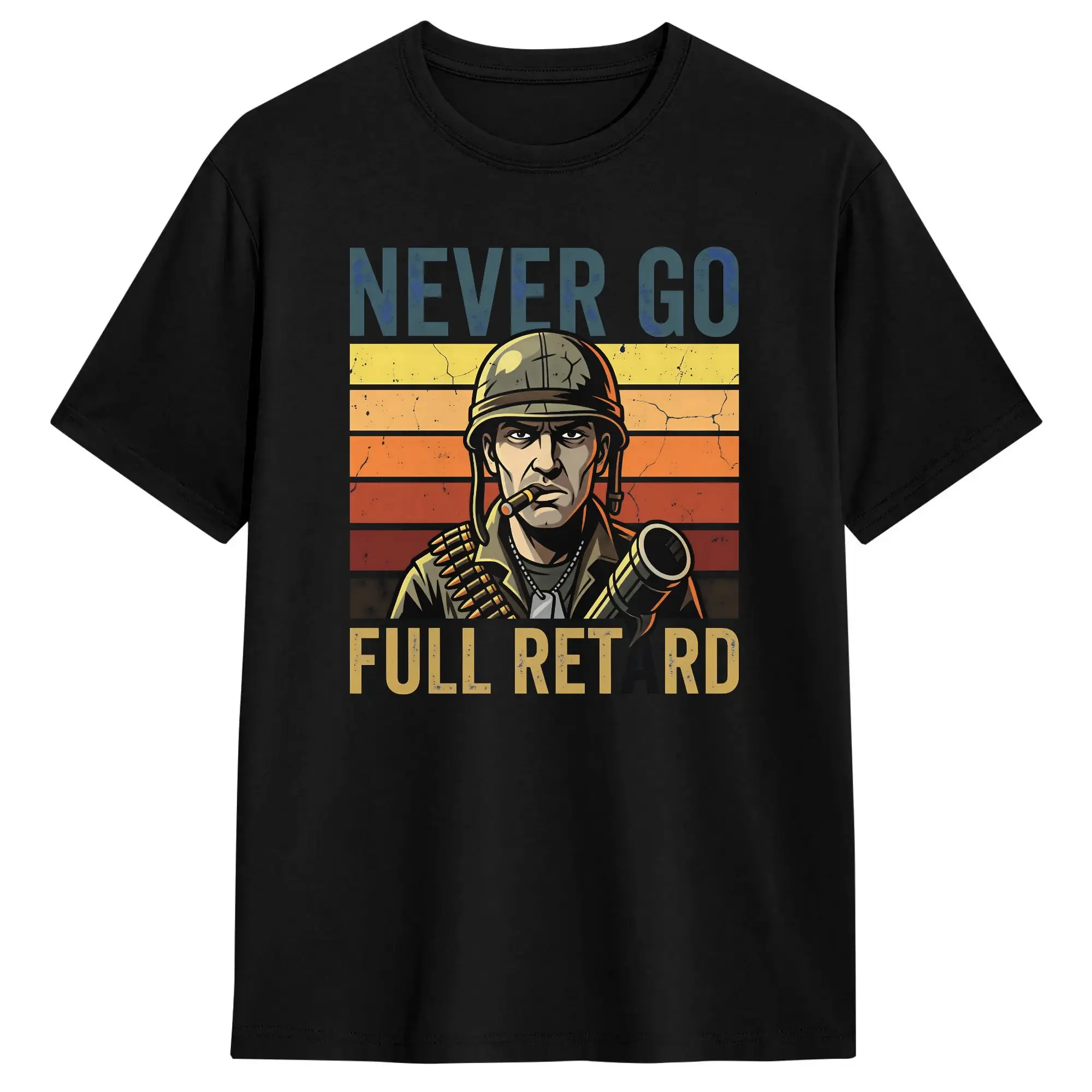 Men Women's T-Shirt Tropic Thunder Never Go Full Retro T-Shirts Trendy Cool  Summer Tees Y2K Fun Cotton Tops Birthday Present