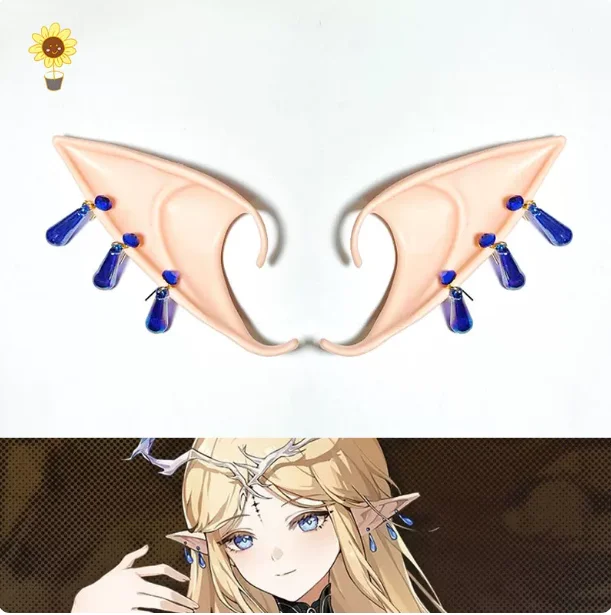 

Anime Wuthering Waves Cartethyia Metal Earrings Take Photo Props Accessories Cosplay Costume Ear Clips Acrylic