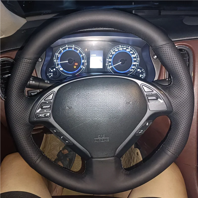For Infiniti Hand-stitched Steering Wheel Cover G-Series/EX25 EX35 EX37 Dedicated Full-wrap Interior Steering Wheel Cover