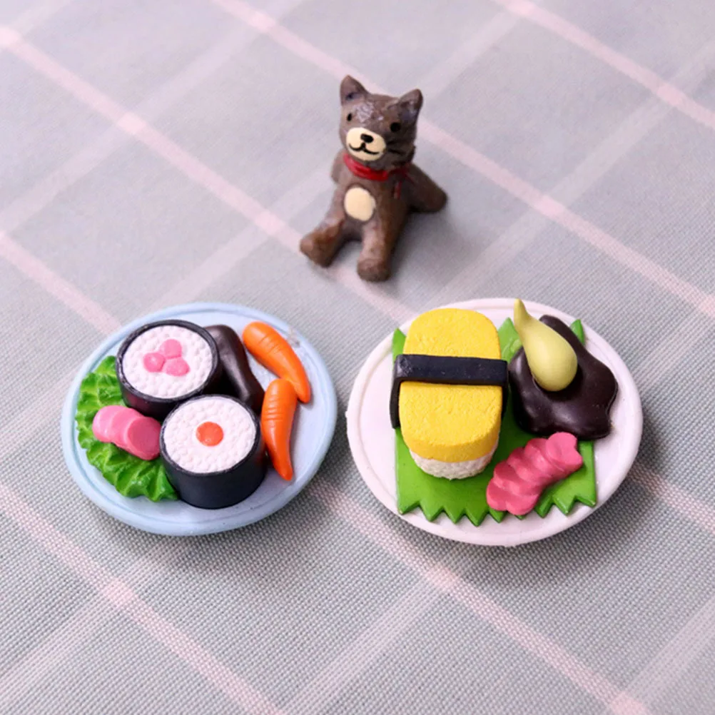 

4 Pcs Sushi Ornaments Realistic Miniature Link Food Japanese for Decoration Toys Model