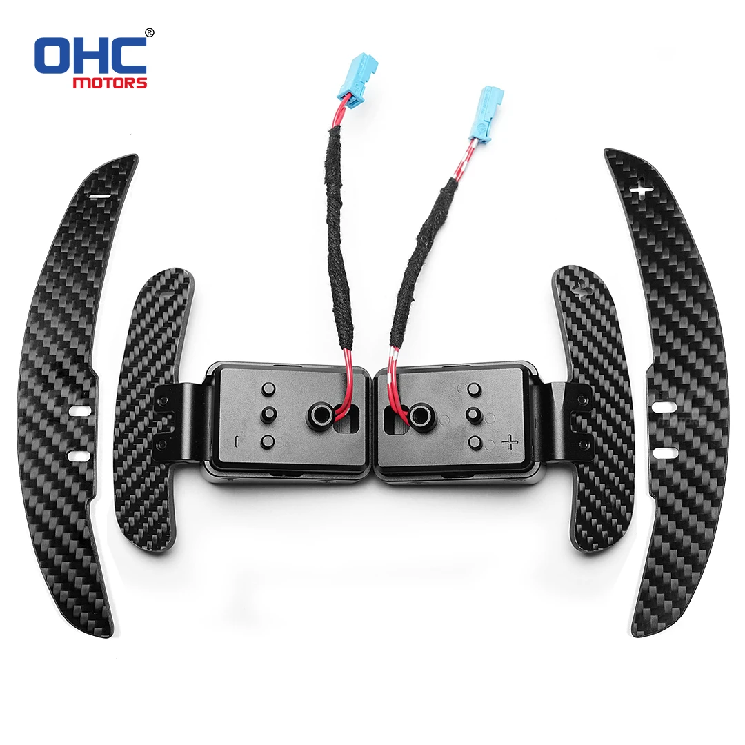 OHC ألياف الكربون اللامعة المغناطيسي عجلة القيادة مجداف المبدلات لسيارات BMW 1-4 سلسلة f20 f21 f30 f22 f80 g20 g30 g80 مجداف التحول #1