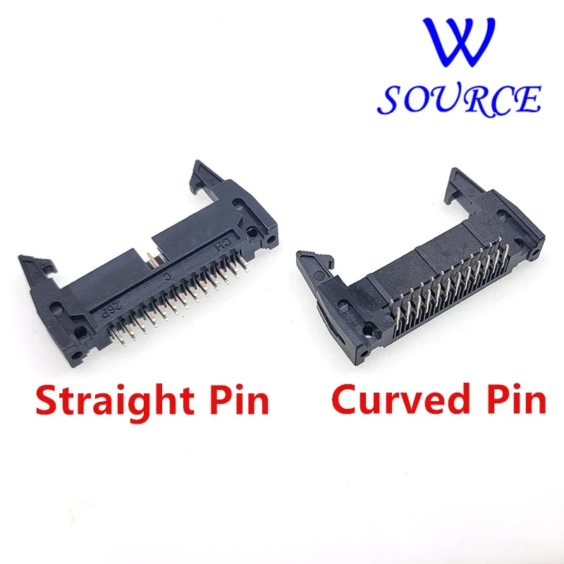 10 قطعة IDC موصل مقبس DC2 الملعب 2.54 مللي متر مستقيم/منحني دبوس 6/10/14/16/20/24/26/30/34/40/50/60/64 دبوس أنثى لكابل FC #3