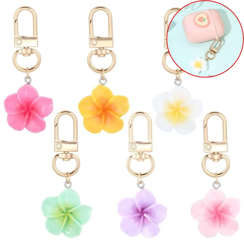 1/3/6pcs Multi-color Hawaiian Flower Keychain,Cherry Blossom Keychain Bag Pendant,Valentine's Day New Year Gifts Birthday Gifts