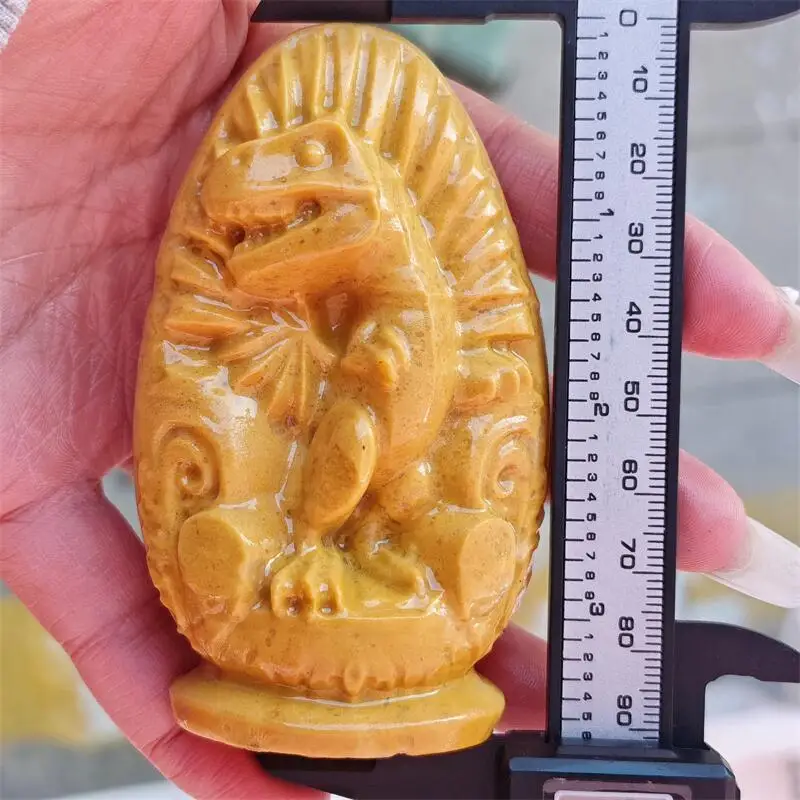 Natural Yellow Quartz Dinosaur Egg Carving Healing Fengshui Stone Home Decoration Holiday Gifts 1PCS