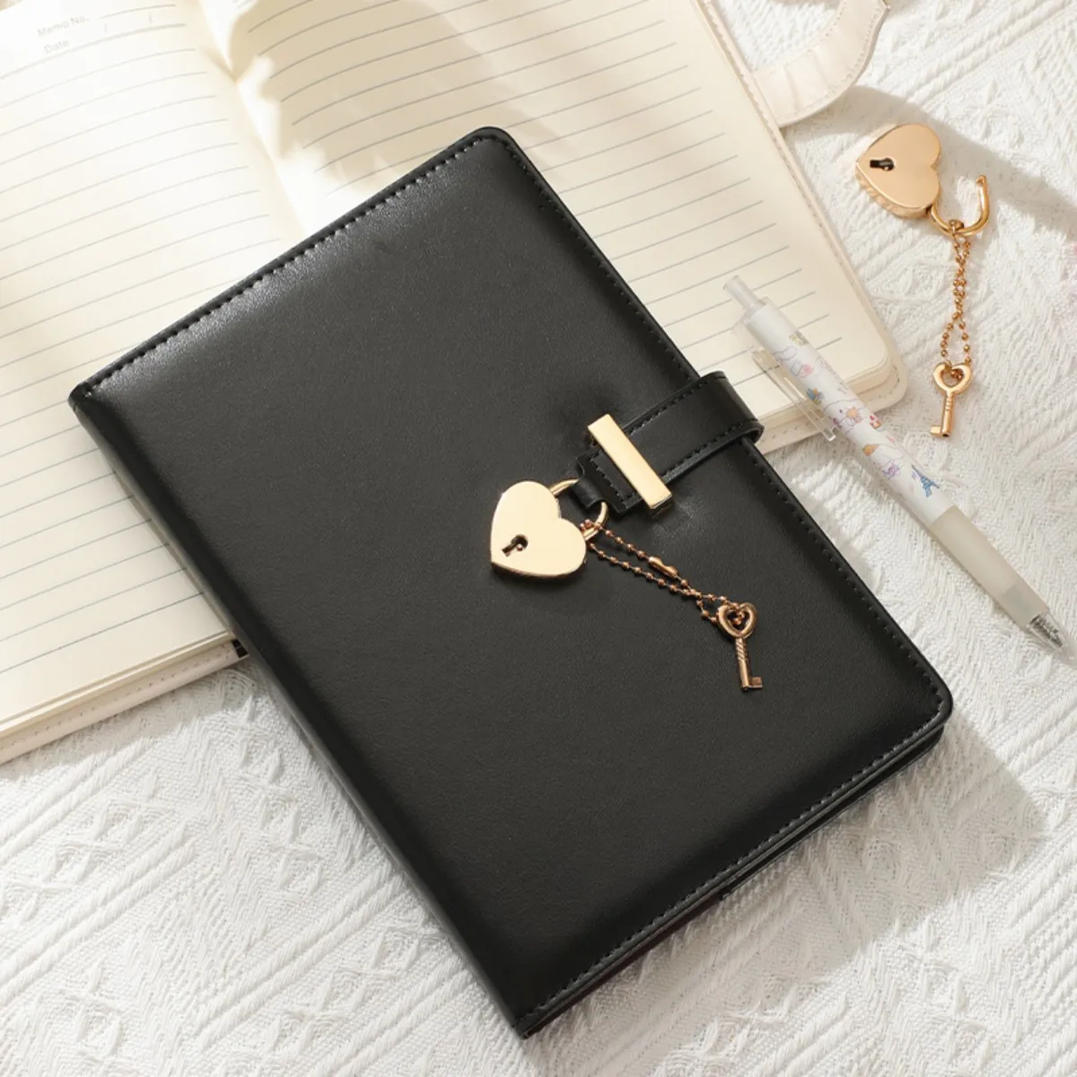 1 دفتر ملاحظات مع قفل حب، هدايا للأزواج، مستلزمات مدرسية، قرطاسية، ودفتر ملاحظات ذو خصوصية