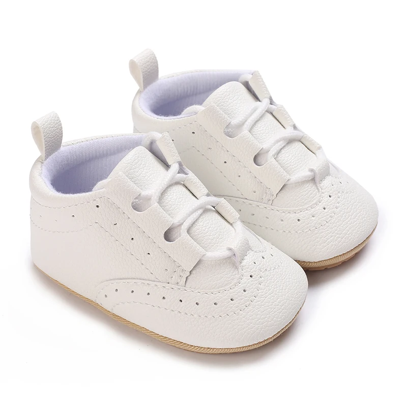 0-18M Neugeborene Baby Jungen Mokassinschuhe Mode Casual Sport Weiß Taufschuhe Weiche Sohle Erste-Schritt-Schuhe – Detail 9