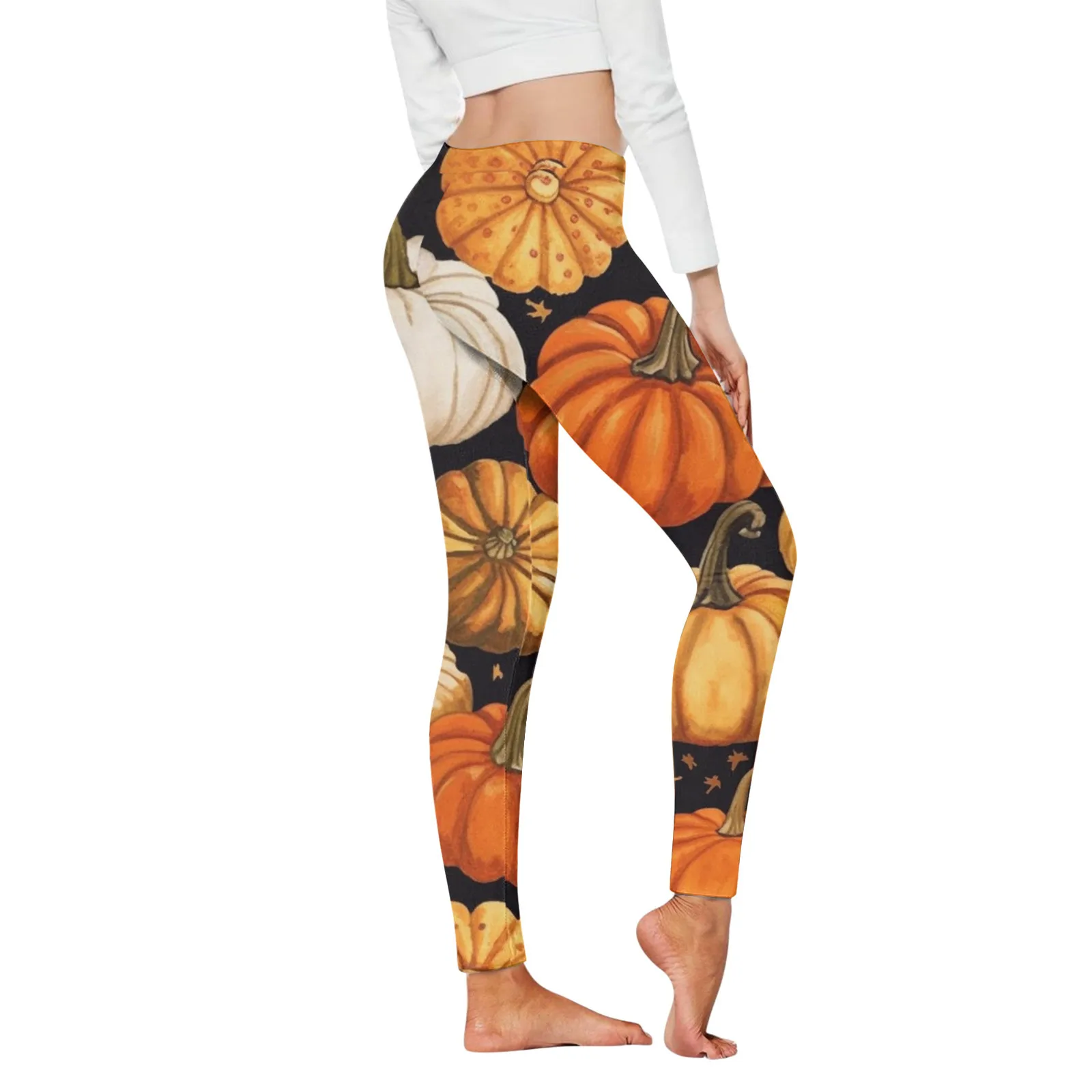 Halloween Print Leggings Push Up Butt Gym Leggings Women Booty Workout Tights Fitness Stretchy High Waist Stretchy Tights Pants