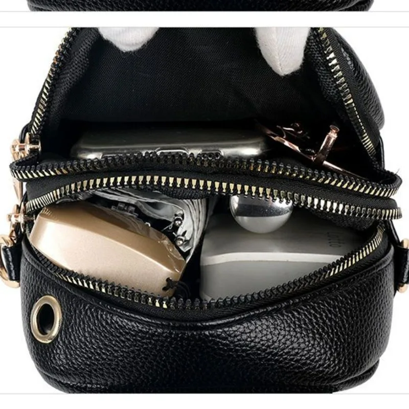 PU Leather Textured Women Bag Mobile Phone Bag 2023 New  Shoulder Messenger Bag Fashion All-Match Middle-Aged