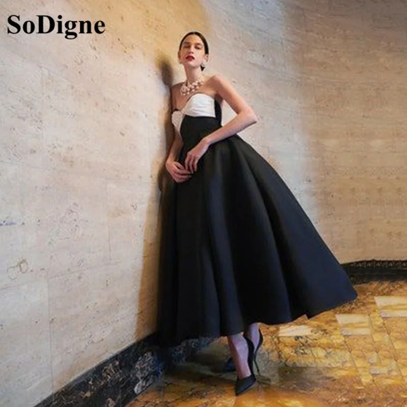 

SoDigne Simple A Line Satin Evening Dresses 2023 Pleat Arabic Dubai Women Sweethearts Prom Gown Formal Party Dress