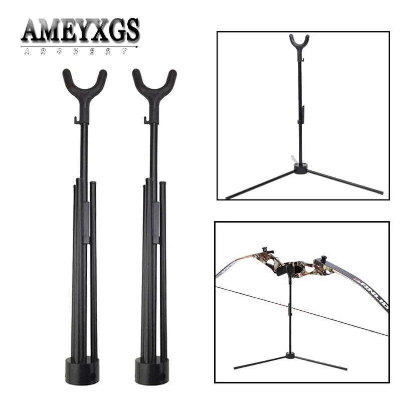 1pc Foldable Bow Stand Aluminum Alloy Material Recurve Bow Holder Bracket Rack For Hunting Sports Shooting Archery Accessories