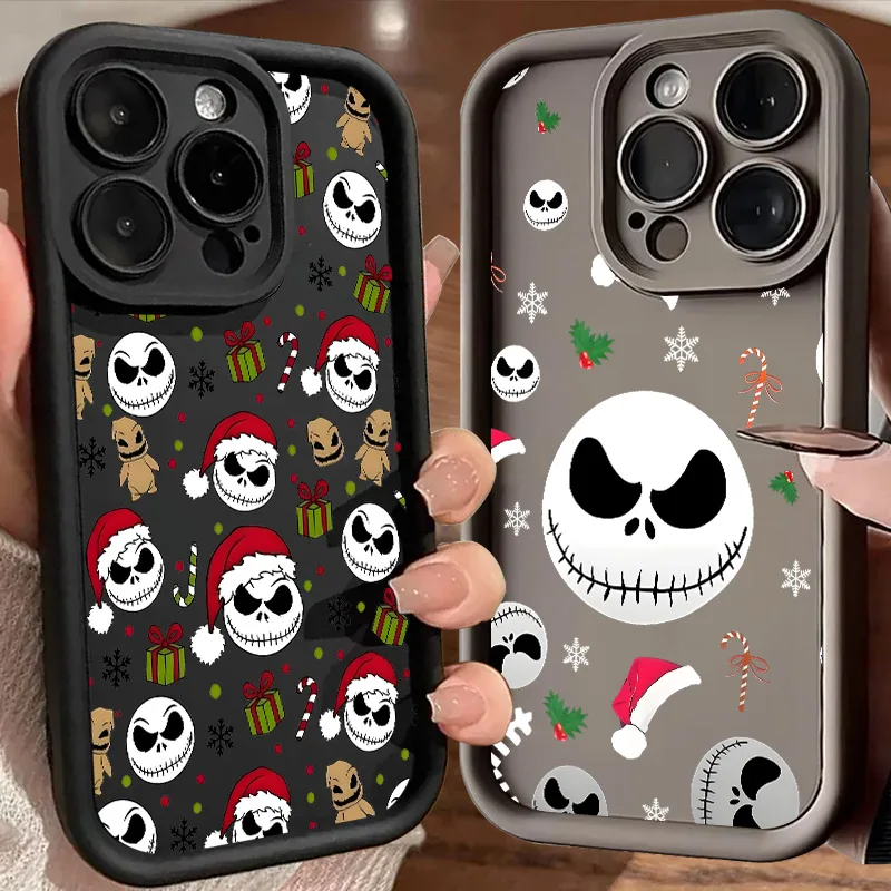 

Merry Christmas Jack Soft Silicone Case For iPhone 17PM 17 11 15 16 13 Pro Max 14 Plus 12 16Pro 16E 17AIR Shockproof Phone Cover