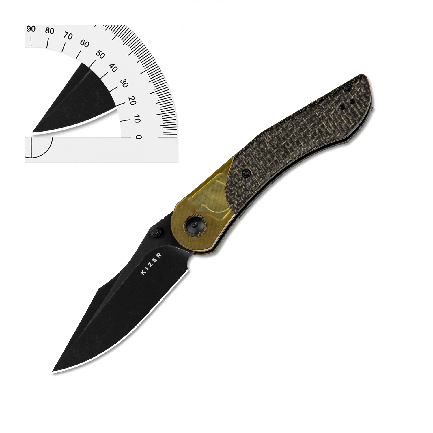 Kizer EDC Folding Knife Mini Mystic V3636C1/A1/A2 154CM/Nitro-V Blade with Micarta&PEI/Aluminium Handle Outdoor Tactical Knives