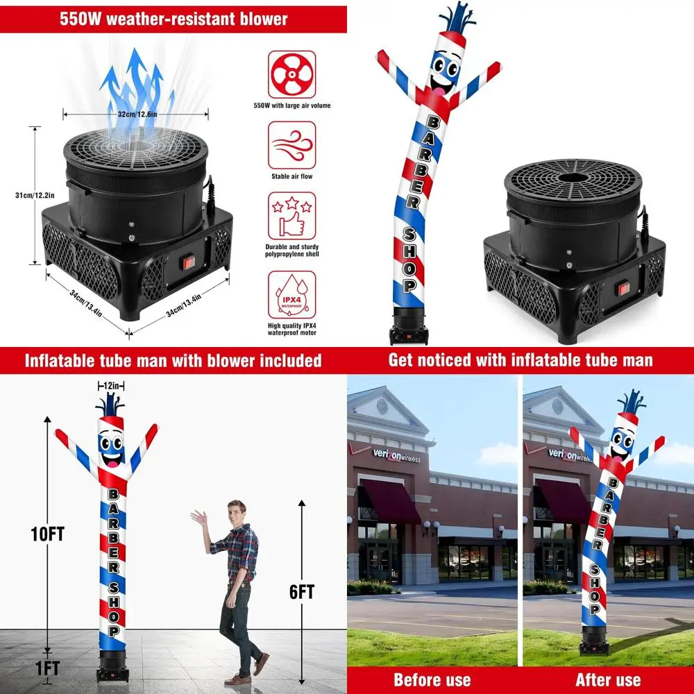 

12 Diameter 3/4 HP Inflatable Tube Man with Weather-Resistant Blower for Outdoor Business Promotion