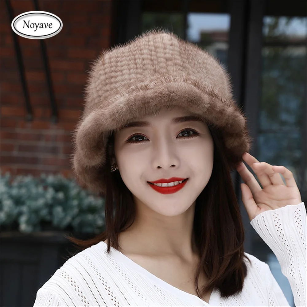 

y2k Fur Bucket Hat For Women Natural Mink Fur Knitted Hat Furry Russian Winter Luxury Fashion Party Panama Fisherman Cap 2024