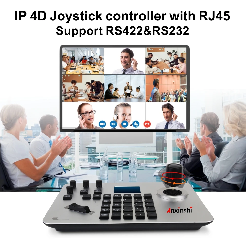 Anxinshi Network PTZ Keyboard Controller Video Conference Controller 4D Joystick Controller For PTZ Camera
