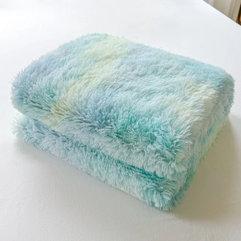 

Colorful Long Hair Plush&Flannel Duvet Cover Blanket With Zipper Soft Warm Multi-purpose Blankets 150*200cm Single Quilt Cover