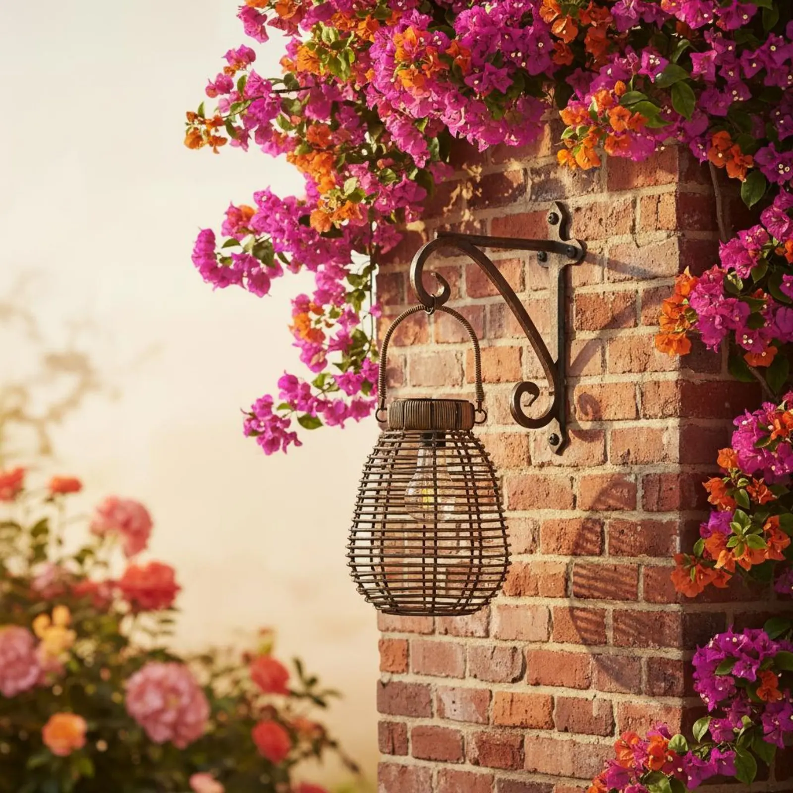 

Rattan Weave Solar Lamp Weather Resistant Hanging Solar Lantern Outdoor Lighting Automatic On/deactivated for Balcony