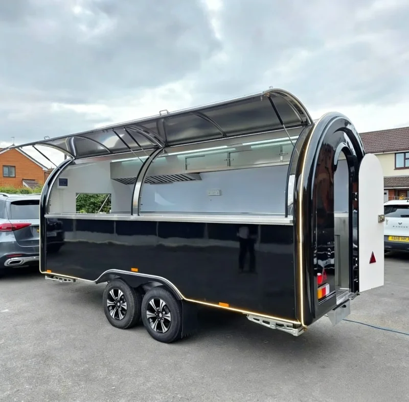 Stainless Steel Catering Food Cart Mobile Kitchen Cart Street Food Service Cart for Hotel Restaurant Catering Business