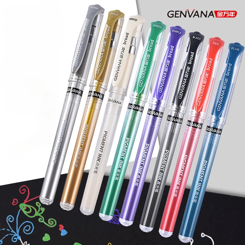 3/8 Colors Capped Gel Ink Highlighting Pen, Bold Point 1.0mm,Gold Siver Journaling, Smooth Cute Writing Pens Office Accessories