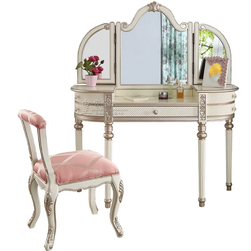 

Dresser Bedroom, Luxury, Makeup Table Solid Wood Light Luxury Luxury French Makeup Table