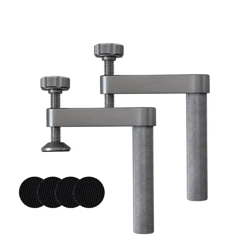 PORK-2Pcs Bench Dog Clamp With Non-Slip Pad 19Mm Hold Down Clamp Aluminum Adjustable Table Clamps For Woodworking Tool