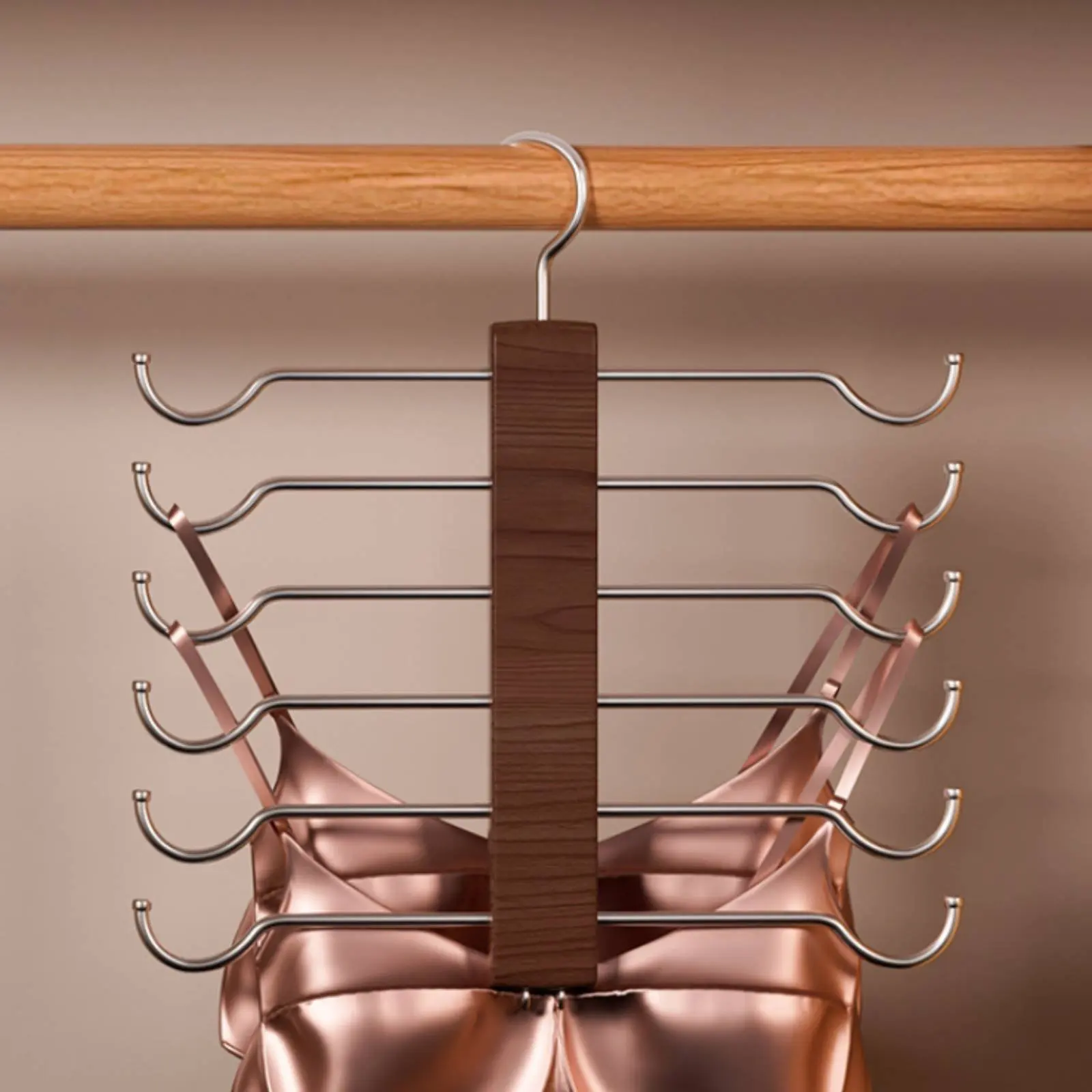 

Bra Organizer Hanger Space Saving Underwear Hanger Multi-Hook Garment Rack Large Capacity Closet Storage Sturdy for Wardrobe