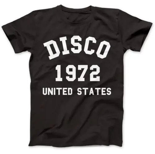 Disco Music 1972 USA T-Shirt 100% Premium Cotton Italo