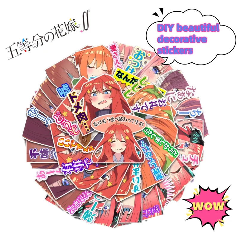 The Quintessential Quintuplets Nakano Ichika Nakano Nino Sticker High Color Value Anime Cartoon DIY Exquisite Decorative Sticker