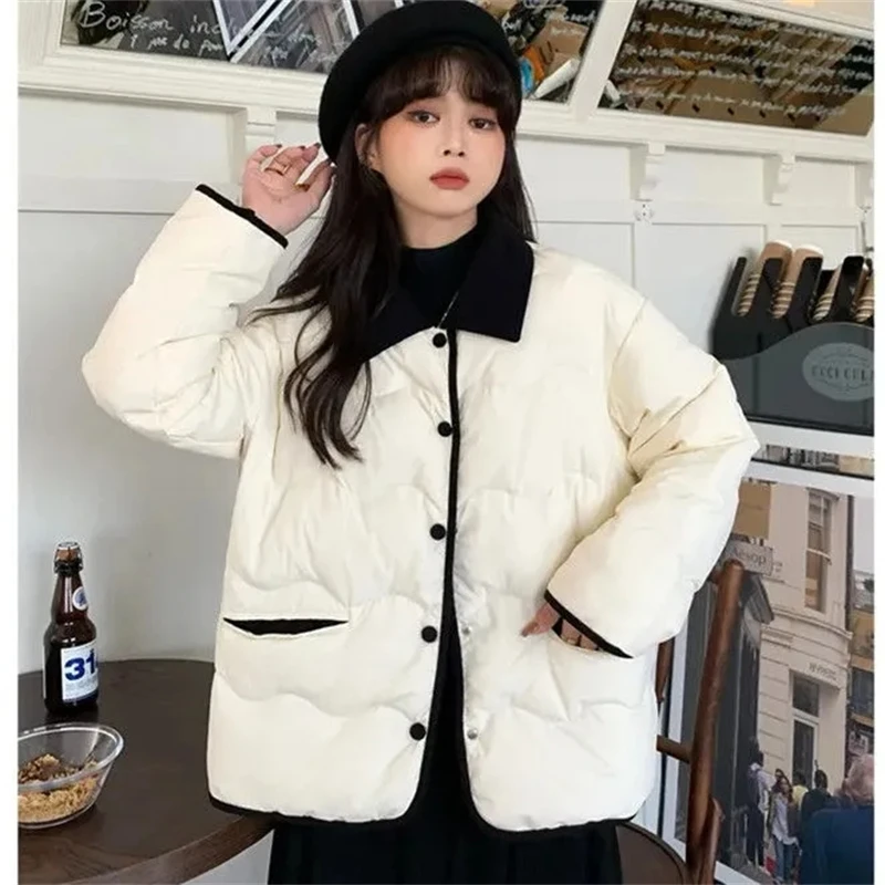 Parkas Women 2024 Autumn New Fashion Loose Casual Winter Puffer Padded Coat Female Large Size Lightweight Short Down Cotton Jack