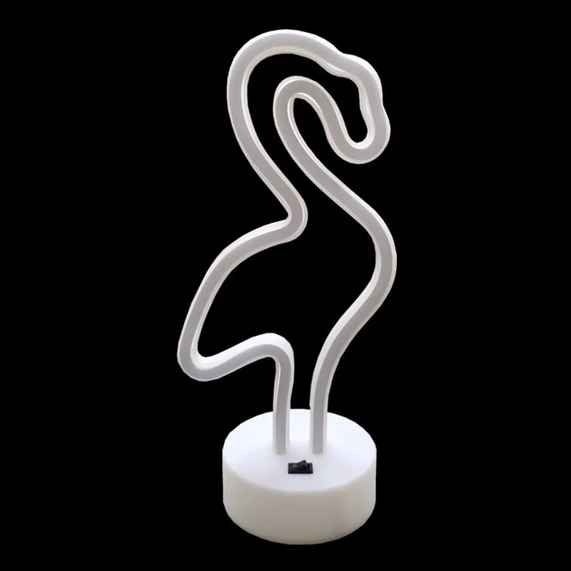 Imagem -06 - Sinal Led Neon Night Light para Crianças Candeeiro de Mesa Flamingo e Coelho Art Decor para Quarto Festa de Aniversário Feriado e Natal Presente Infantil